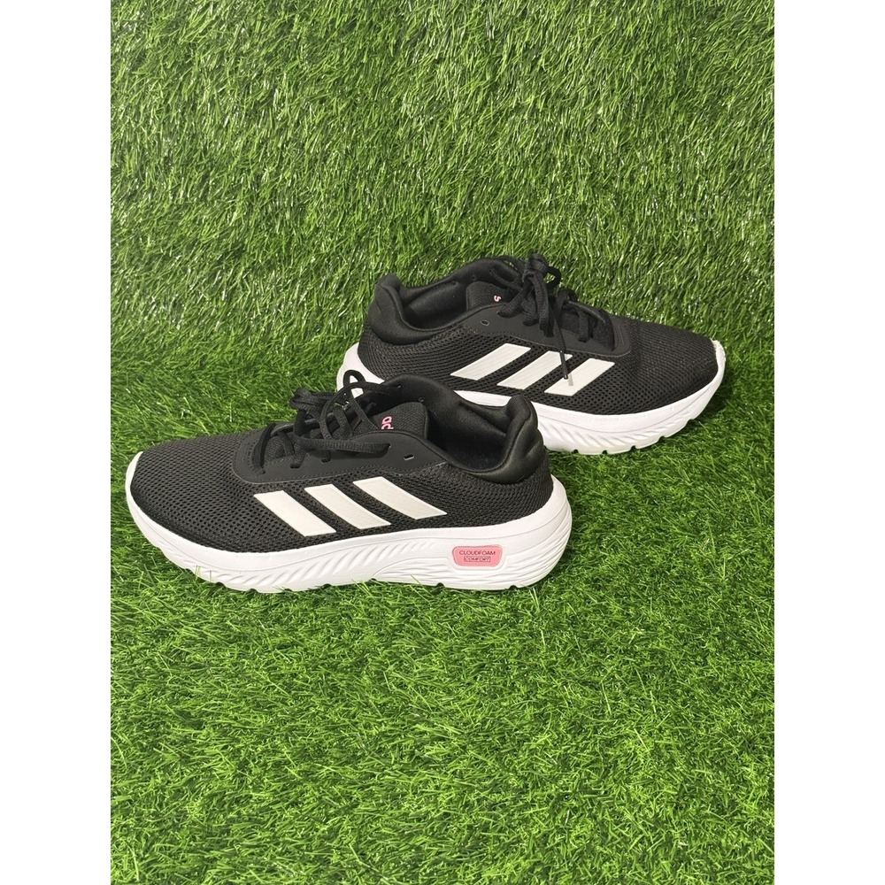 Adidas Cloudfoam Comfy IH2974 Women's Size 7 White/Black Sneakers